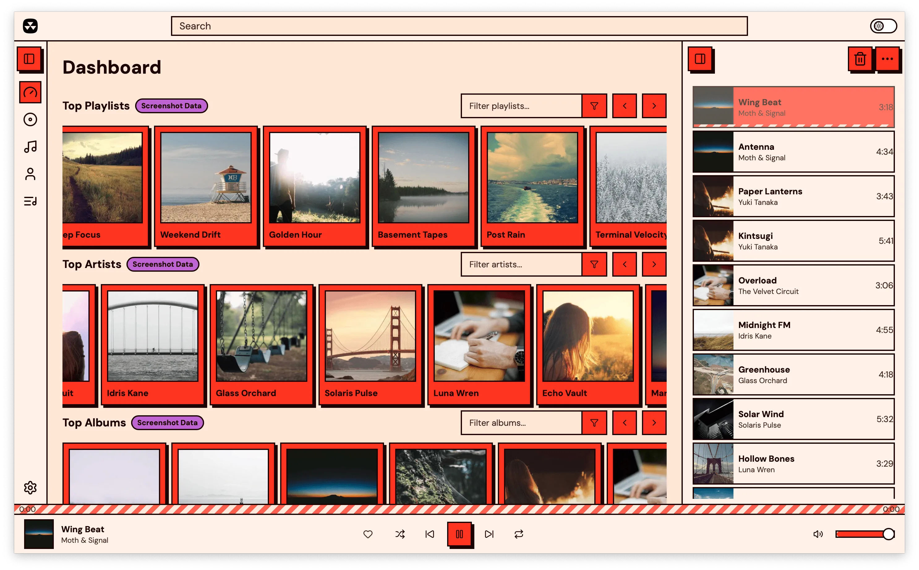 Nuclear dashboard with Molten Core theme