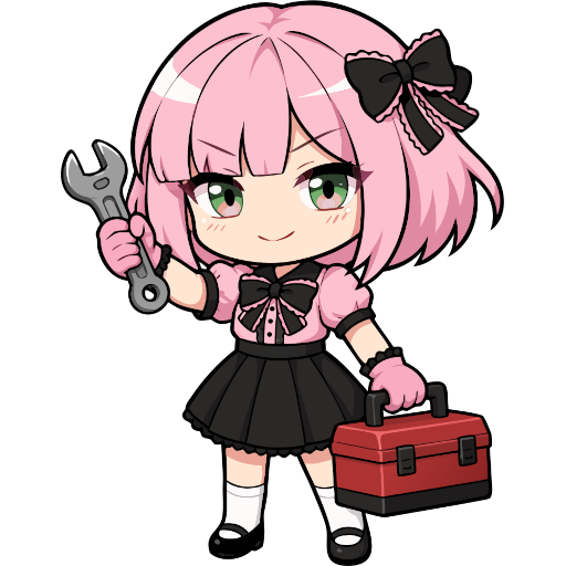 Nuki holding a wrench and toolbox
